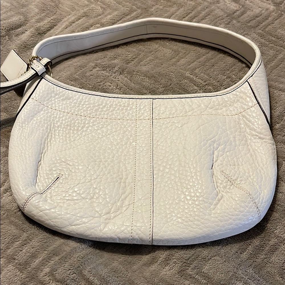 Coach White Leather Hobo Bag
